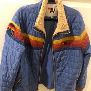 Aviator Nation Men's XL blue puffy Jacket.